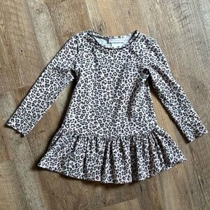 LEOPARD PRINT 5T GIRLS LONGSLEEVE TUNIC SHIRT